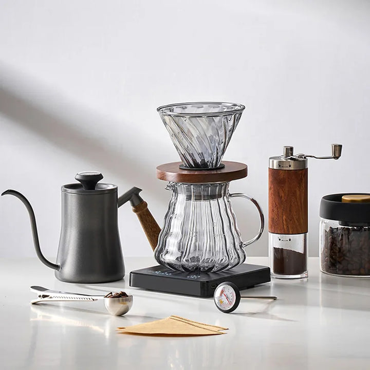 Skanto | GIANXI Handgießkanne mit Deckel Tropf-Schwanenhalsausguss Kaffee-Wasserkessel Langer Ausguss Kaffeemaschine Kaffeezubehör