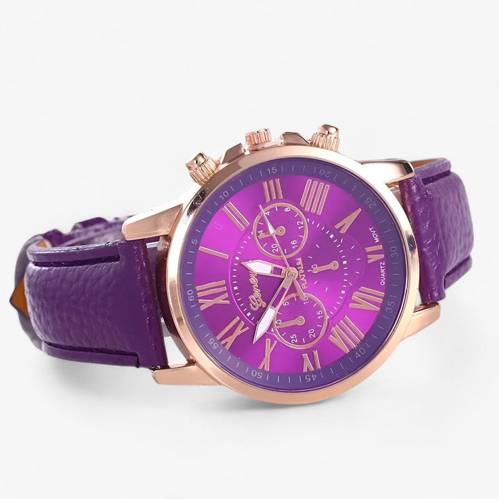 Skanto | Camille Damen-Armbanduhr mit wasserdichtem Lederarmband 42mm