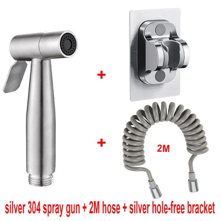 Skanto | Hand-Bidet-Sprühset aus 304 Edelstahl – selbstreinigender Duschkopf für Toiletten-Bidet-Armatur – Hygienische Sprühpistole