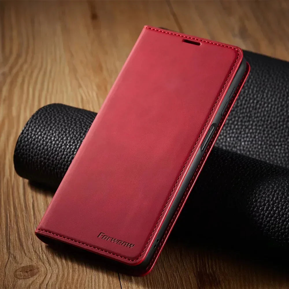 Skanto | Samsung Hülle: Magnetische Lederhülle für stilvollen Schutz