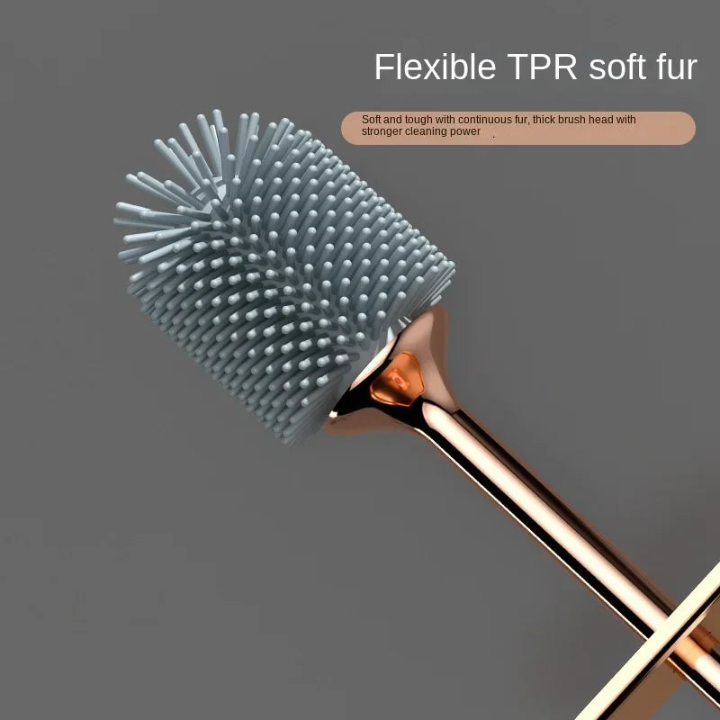 Skanto | CleanFlex Toilettenbürsten-Set | Wandmontage ohne Bohren | Tiefenreinigung mit weichen TPR-Borsten