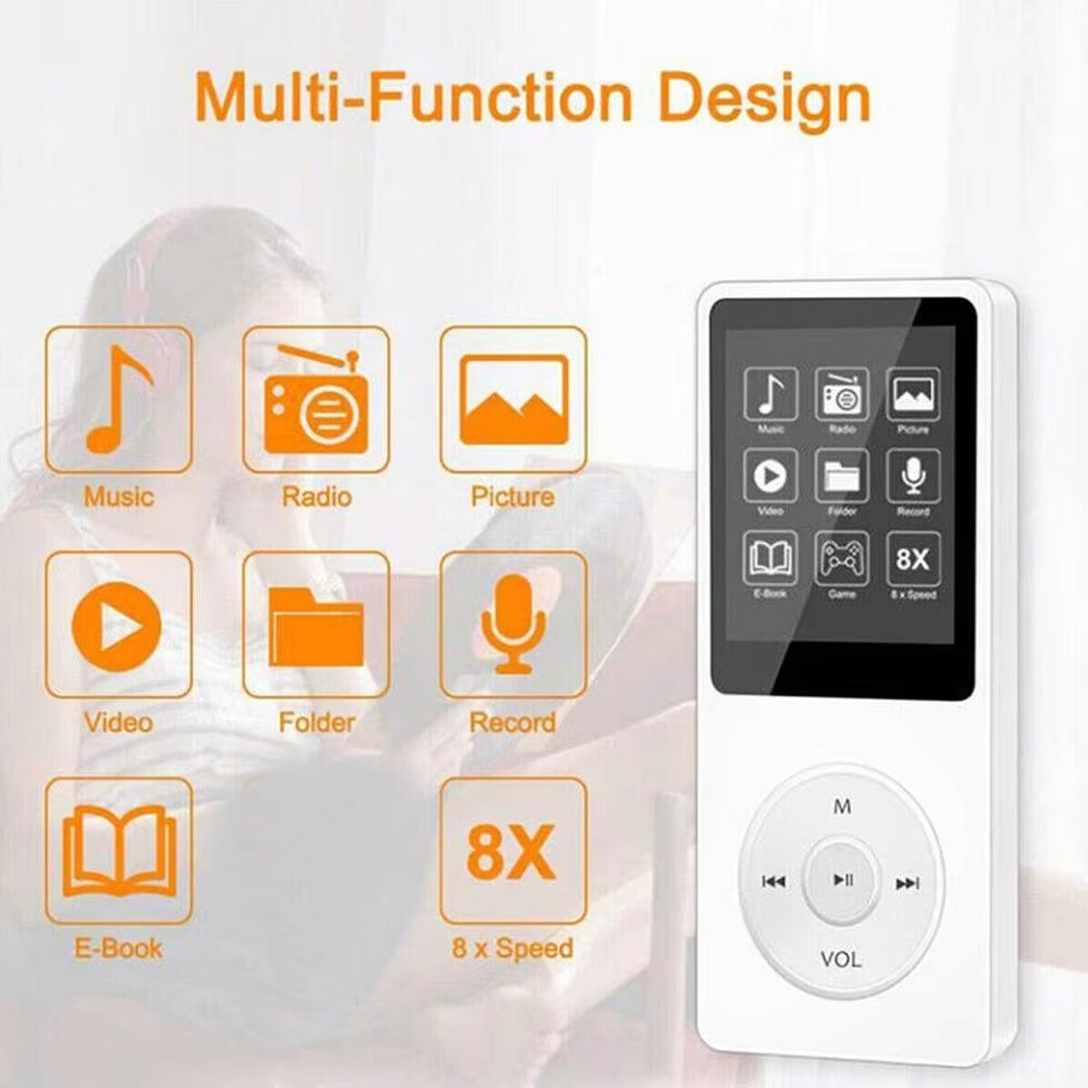 Skanto | Tragbarer Hi-Fi Bluetooth MP3/MP4-Player mit 1,8" Bildschirm und Multifunktionalität