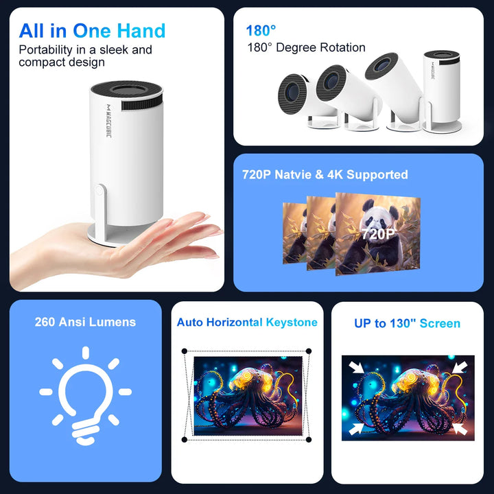 Magcubic HY300 Pro 4K Android 11 Dual WiFi6 260ANSI BT5.0 Outdoor Heimkino