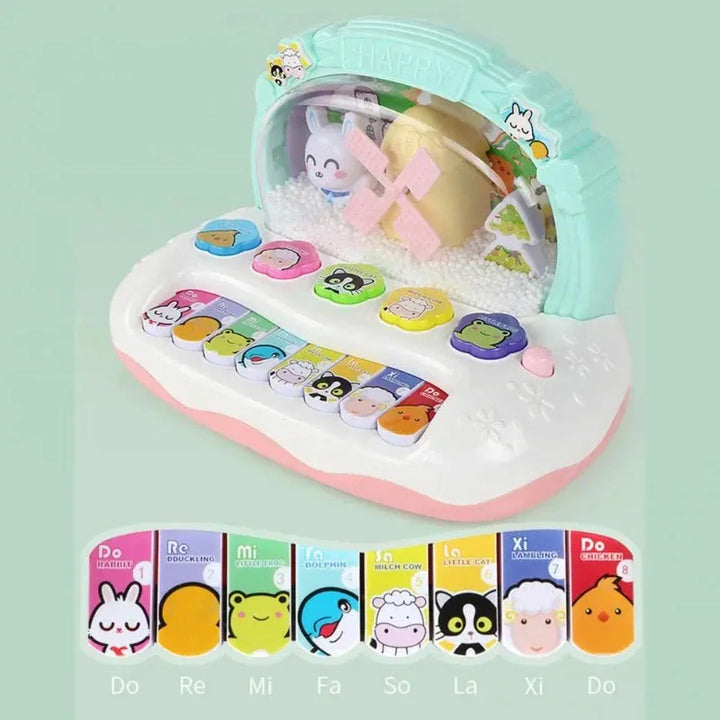 Skanto Kinder Cartoon Elektronisches Klavier mit Tiergeräuschen & Lichtern – Pädagogisches Musikinstrument-Spielzeug für Kinder ab 3 Jahren, perfektes Geburtstagsgeschenk