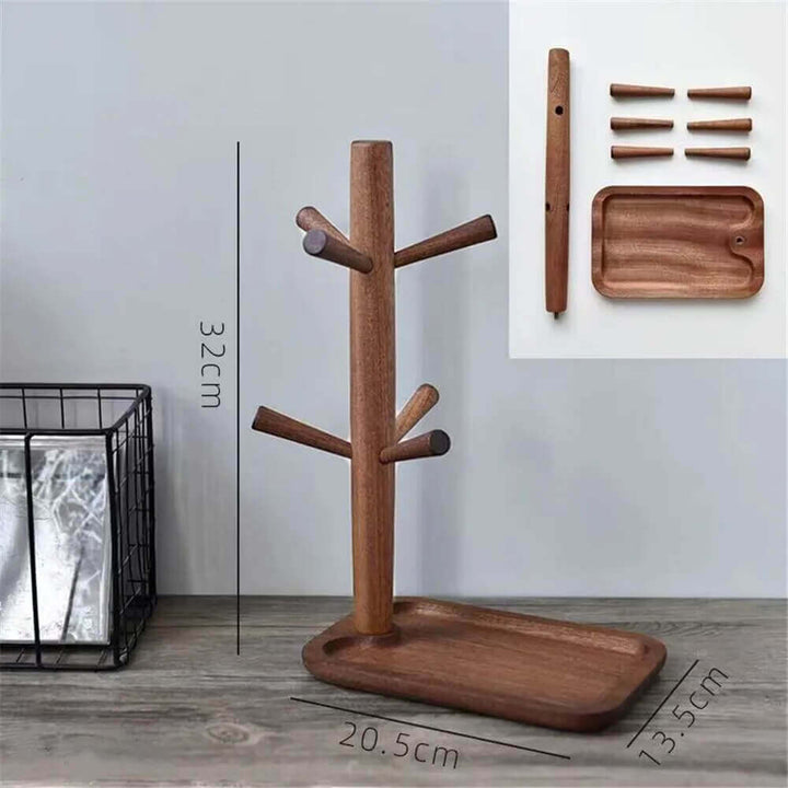 Robuster Tassenhalter aus Holz: Tassenbaum in verschiedenen Formen + Farben