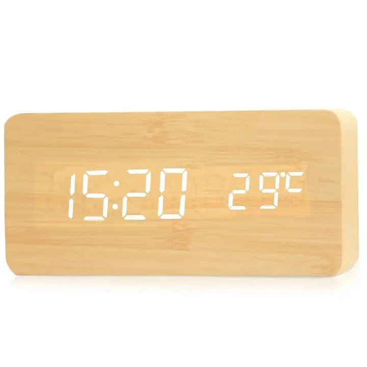 Skanto | EcoTime Digitaler Wecker aus Holz | LED-Anzeige | Modernes Design | Geräuschlos | Umweltfreundlich