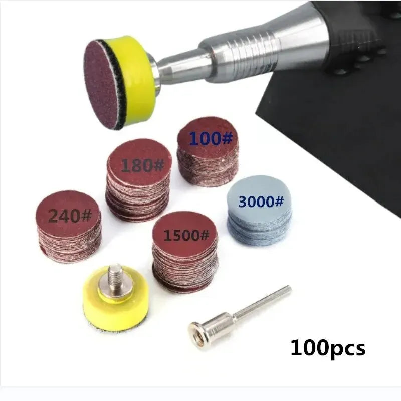 Skanto Skanto | ITLY 1 Zoll 100 Stk. Schleifpapier-Set: Schleifscheiben-Schleifpapier für Dremel-Werkzeuge – inklusive Schleifpads