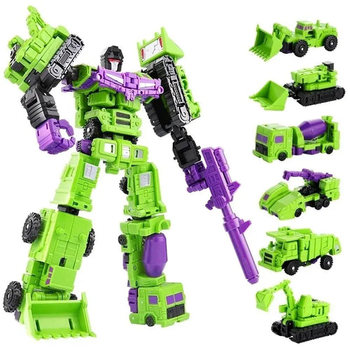 Mini 6-in-1 Verwandlungs-Devastator Actionfigur – Grünes Roboter-Spielzeug für Kinder, perfektes Geschenk für Kinder 22cm (8.6 inches)
