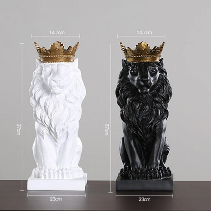 Skanto Tierfigur Harz Kronenlöwen-Statue Handgemachtes Kunstwerk Geschenk Home Office Dekor Ornament Wohnzimmer Schreibtisch Heimdekoration
