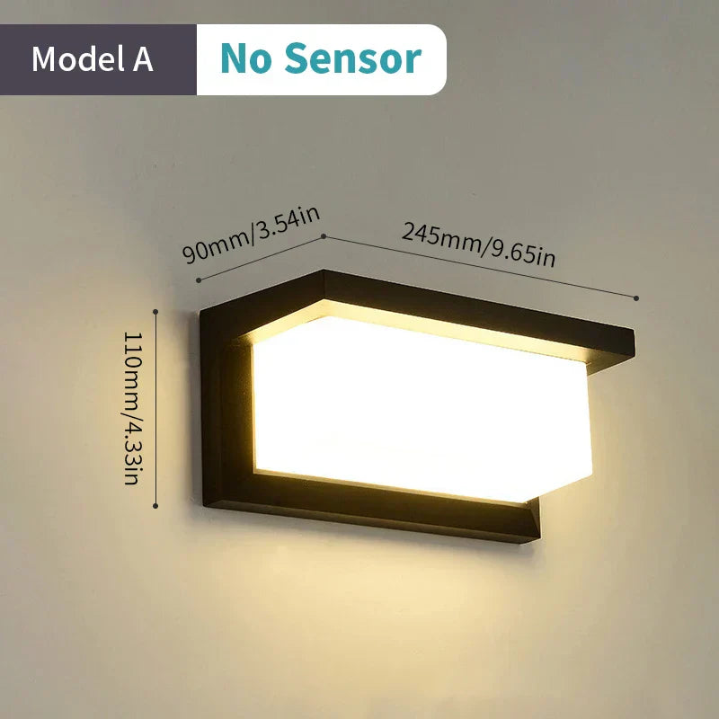 Skanto | LED-Wandleuchte mit Radar-Bewegungssensor – 16W wasserdichte Leuchte für Innen- und Außenbereich, kalt- und warmweißes Licht, AC85-265V