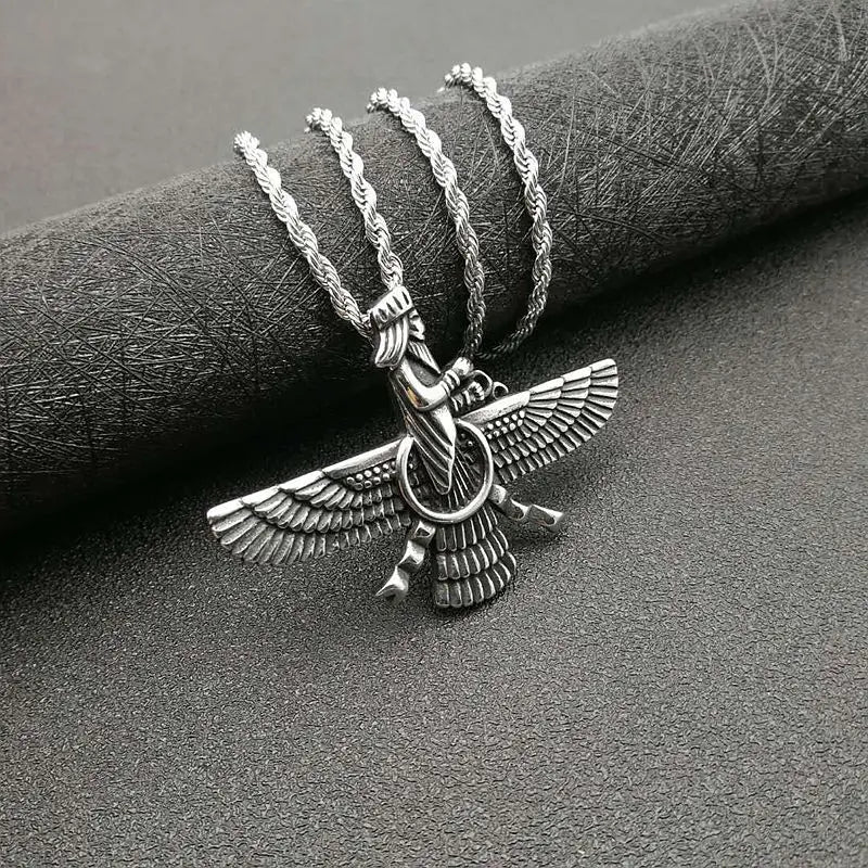 Skanto | Zoroastrischer Faravahar / Ahura Mazda Anhänger Halskette