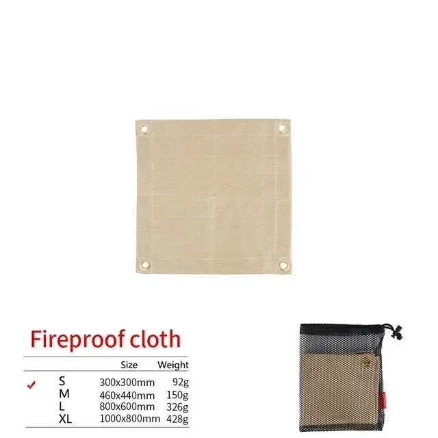 Skanto | CampVita Brandschutz Campingmatte | Hitzebeständig & Feuerfest | Ideal für Grills & Lagerfeuer | Fiberglas Beige
