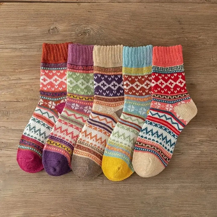 Skanto | Woolina | Damen Wollsocken Set | 5 Paar | Extra dick & warm | Herbst & Winter