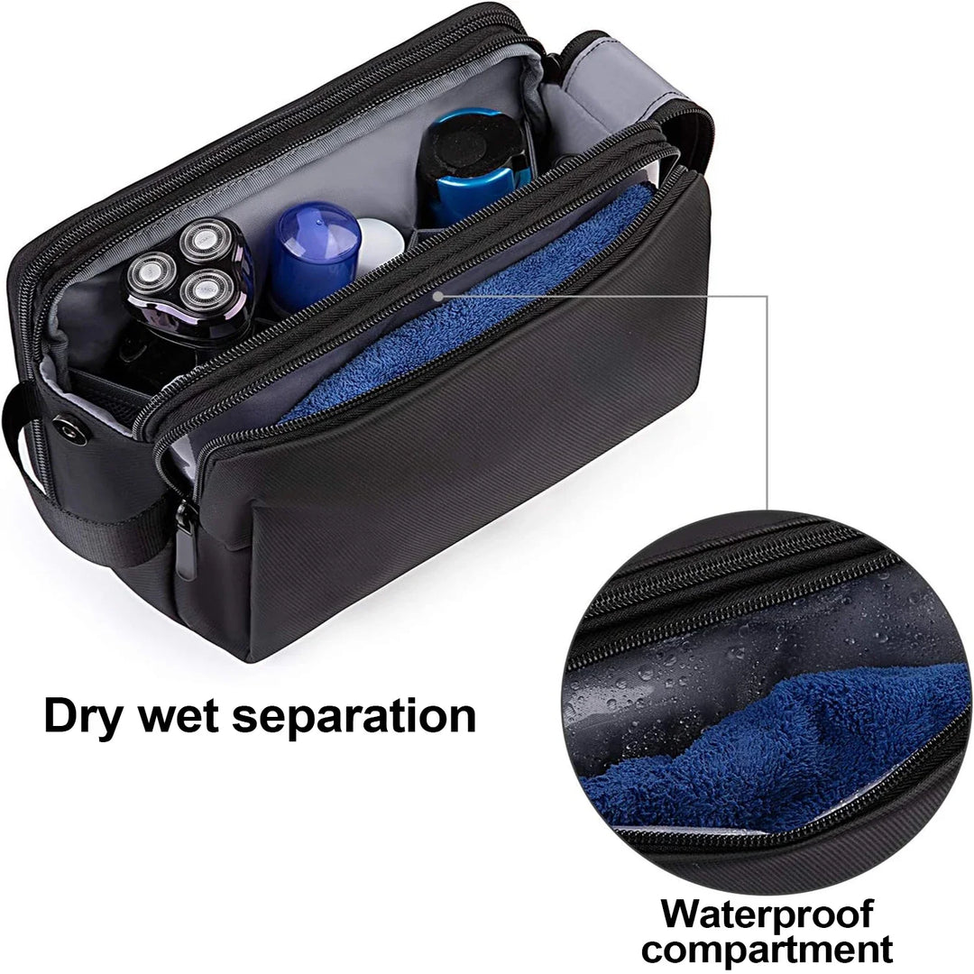 Skanto | Gentrax Kulturbeutel Herren | Wasserabweisend & Groß | Robuster Reise-Organizer mit Nassfach | Dopp Kit für Rasur & Pflege