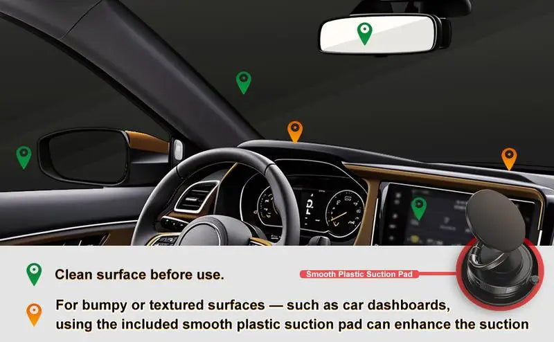 Skanto | 360° drehbarer magnetischer Saug-Handyhalter für das Auto