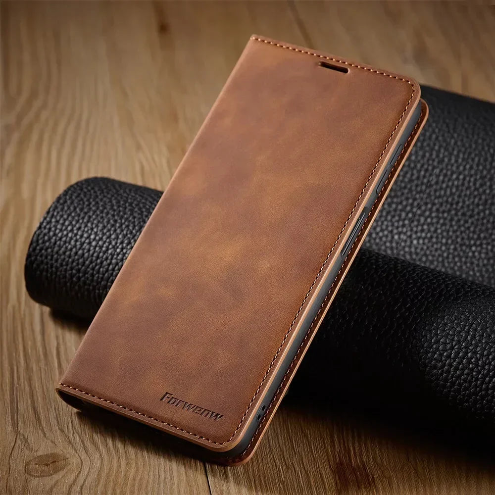 Skanto | Samsung Hülle: Magnetische Lederhülle für stilvollen Schutz