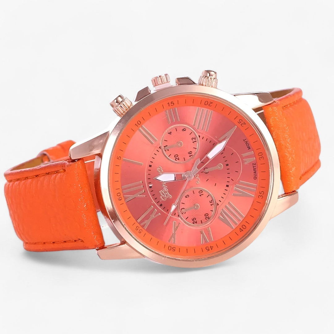 Skanto | Camille Damen-Armbanduhr mit wasserdichtem Lederarmband 42mm