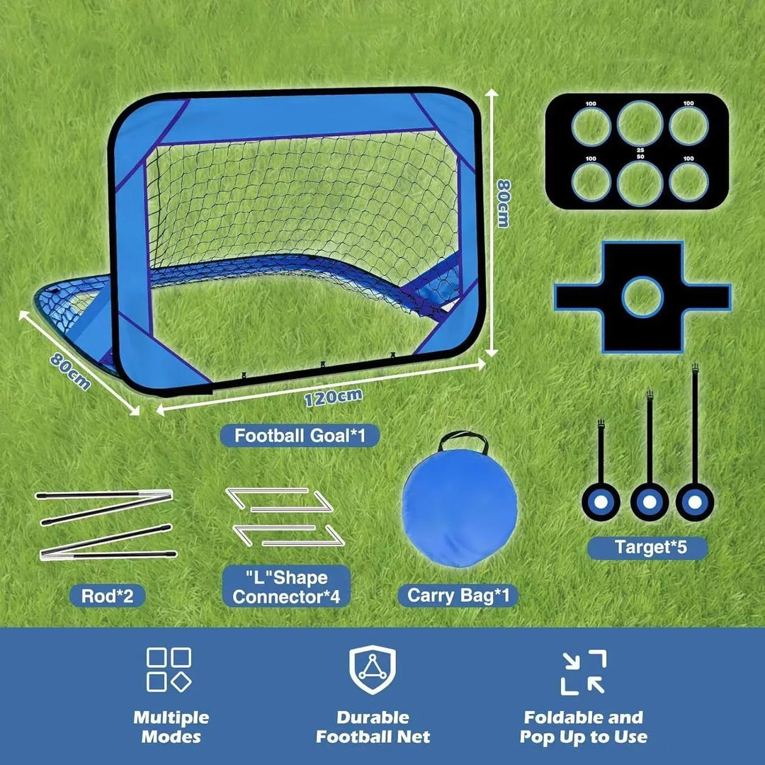Skanto | PlayMax Faltbares Fußballtor – 4-in-1 Tragbares Fußballnetz für Training & Outdoor-Spiel