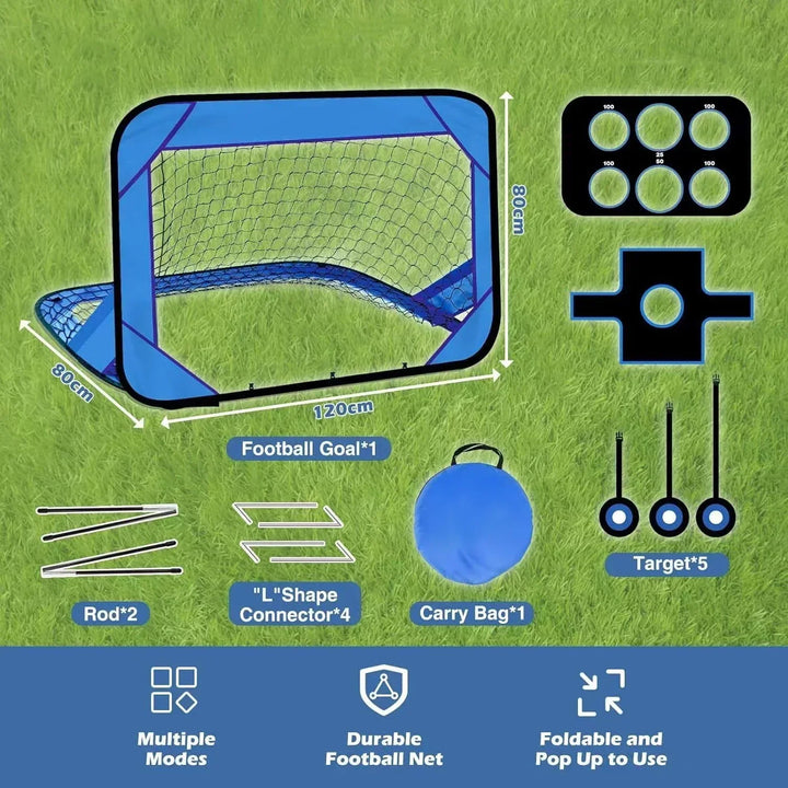 Skanto | PlayMax Faltbares Fußballtor – 4-in-1 Tragbares Fußballnetz für Training & Outdoor-Spiel