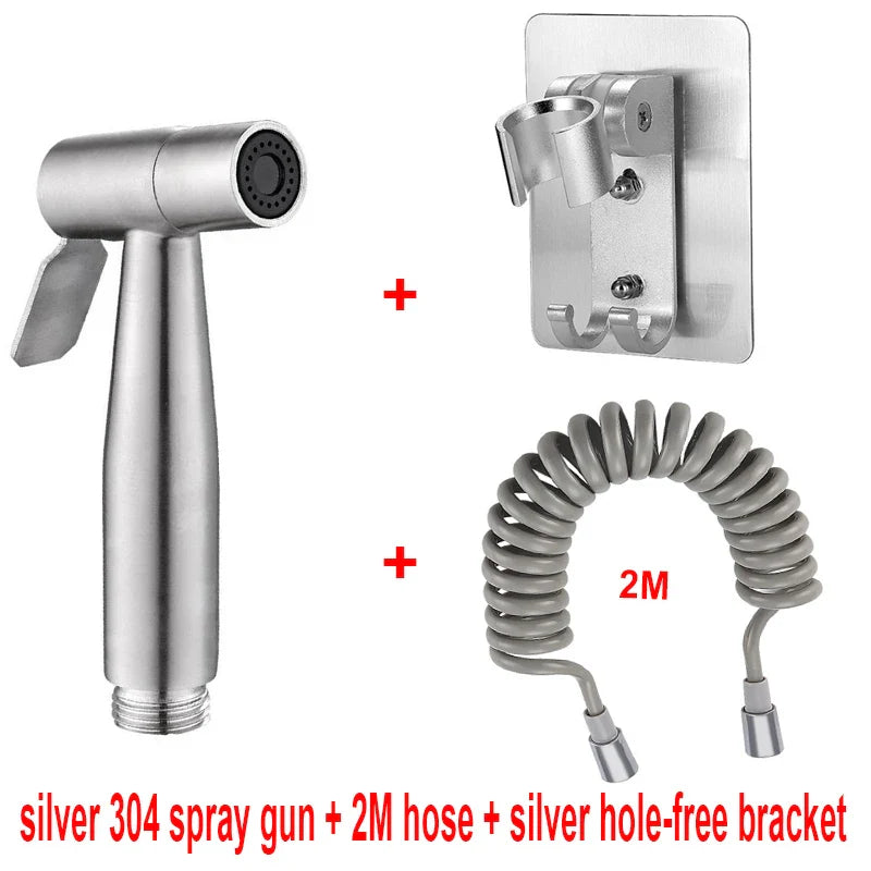 Skanto | Hand-Bidet-Sprühset aus 304 Edelstahl – selbstreinigender Duschkopf für Toiletten-Bidet-Armatur – Hygienische Sprühpistole