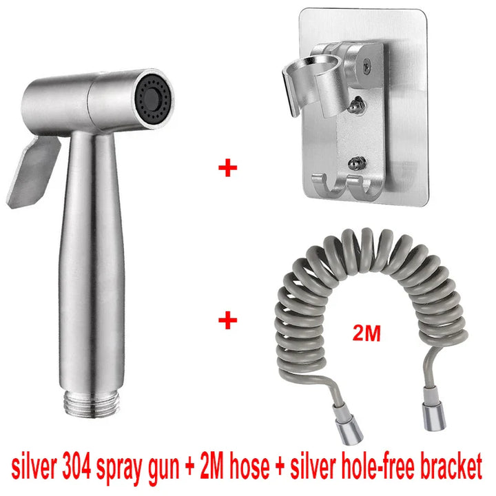 Skanto | Hand-Bidet-Sprühset aus 304 Edelstahl – selbstreinigender Duschkopf für Toiletten-Bidet-Armatur – Hygienische Sprühpistole