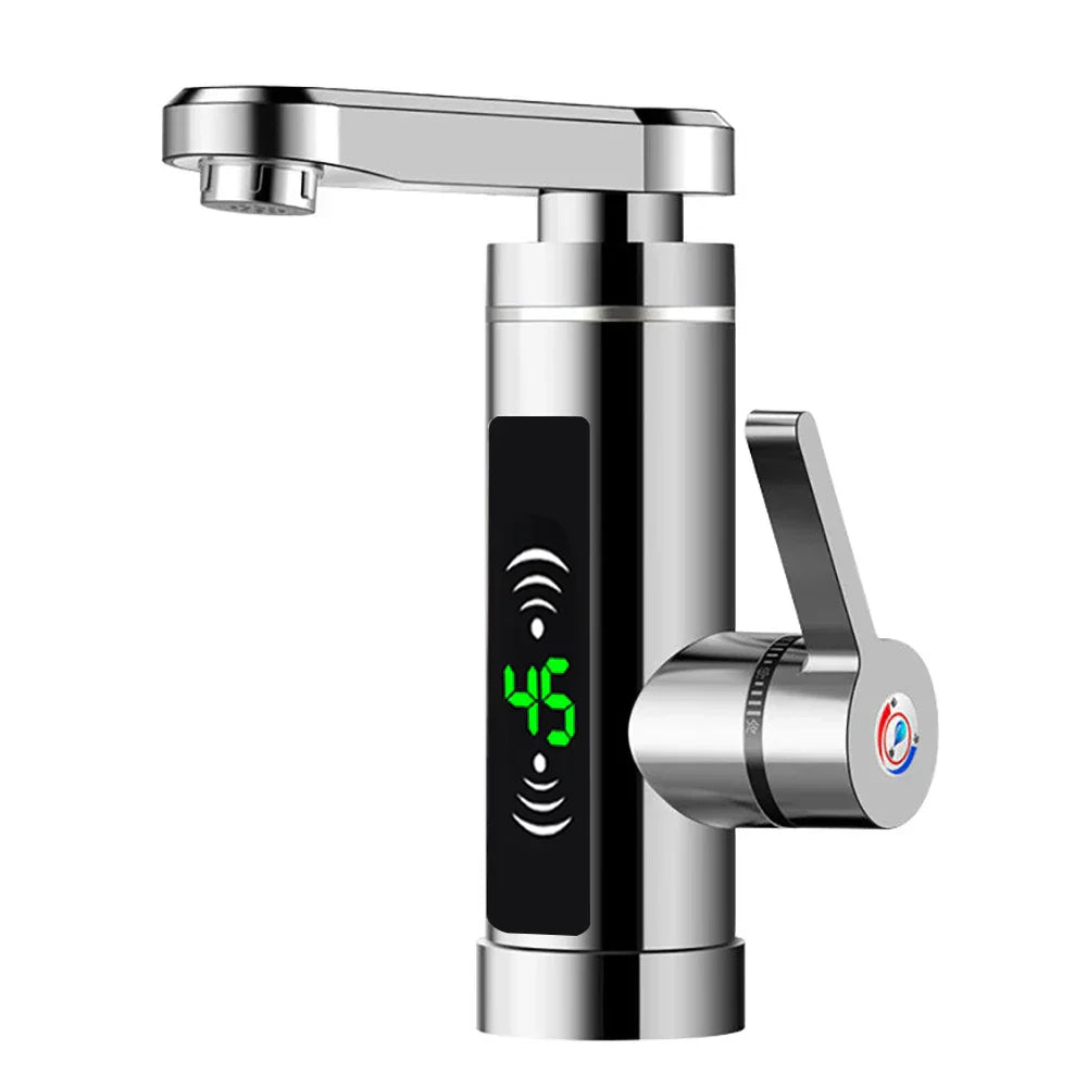 Skanto | ThermoFlow 3000W Instant-Warmwasser-Küchenarmatur mit 360° drehbarem Auslauf – Edelstahl & energieeffizient