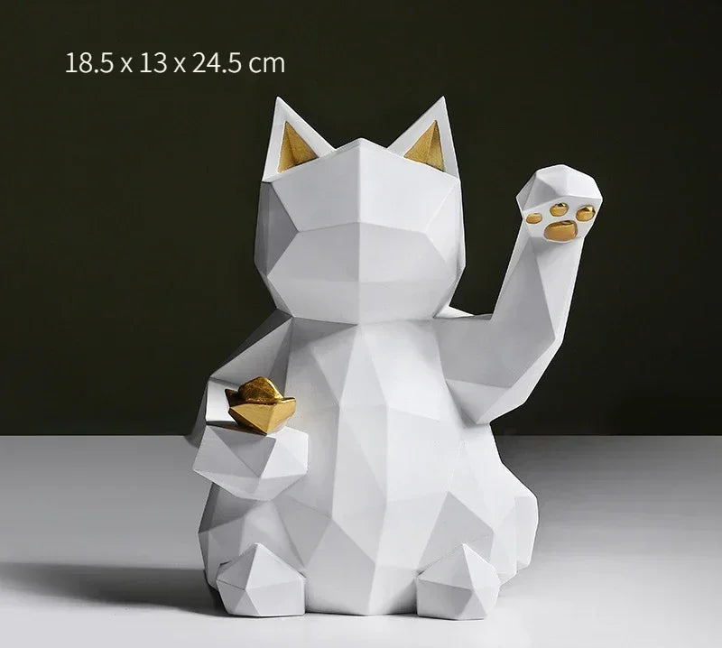 Skanto | Nordische Minimalismus Geometrie Glückskatzen-Statuen