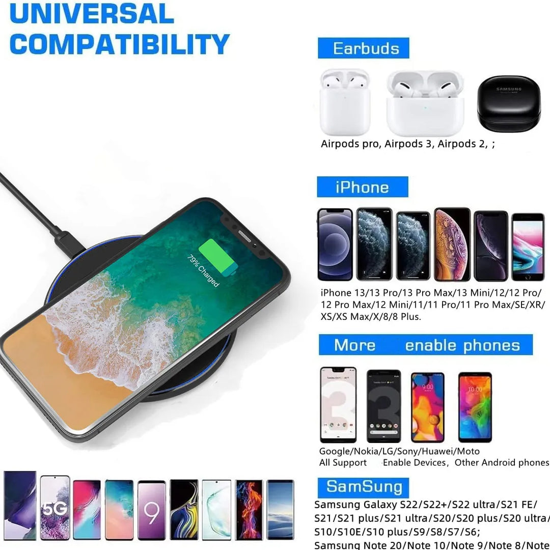 Skanto | 30W Schnelles kabelloses Ladepad | Premium USB C Ladekabel MagSafe Ladegerät für Apple iPhone, Samsung & Android – Schnelles kabelloses Ladepad