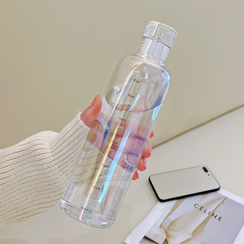 Skanto | Hitzebeständige Glas-Wasserflasche mit Zeitschalen