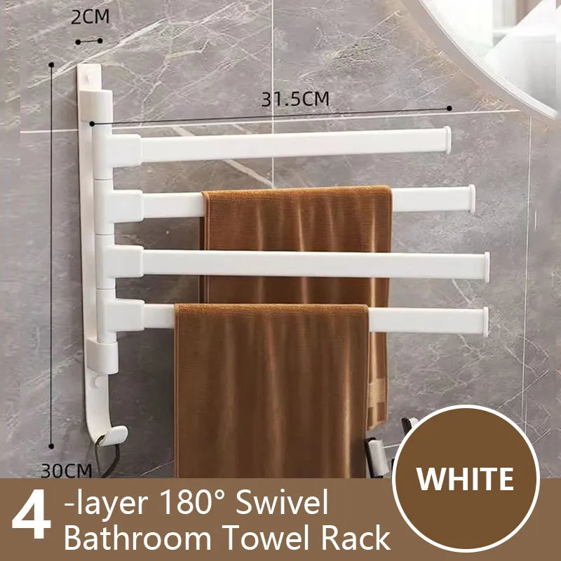 Skanto | Rotbart Handtuchstange Rotbart Handtuchhalter Weltraum Aluminium 1/2/3/4/5-Stangen Handtuchhalter Küchenregal Küchen-Hängeregal Wandmontage