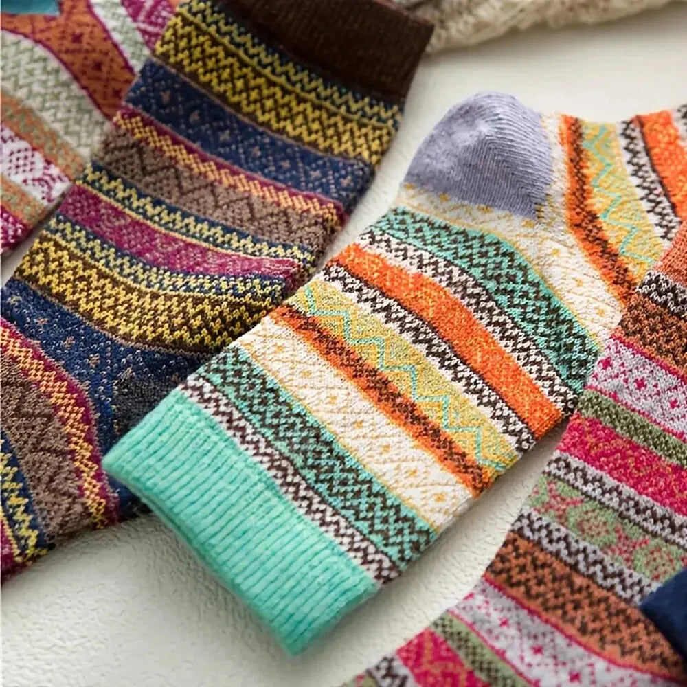 Skanto | Woolina | Damen Wollsocken Set | 5 Paar | Extra dick & warm | Herbst & Winter