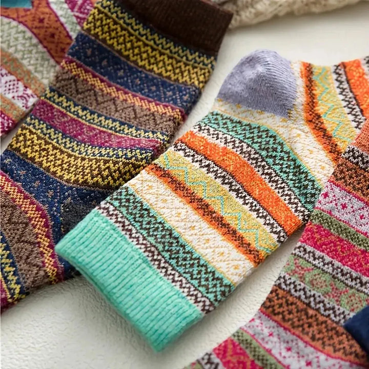 Skanto | Woolina | Damen Wollsocken Set | 5 Paar | Extra dick & warm | Herbst & Winter