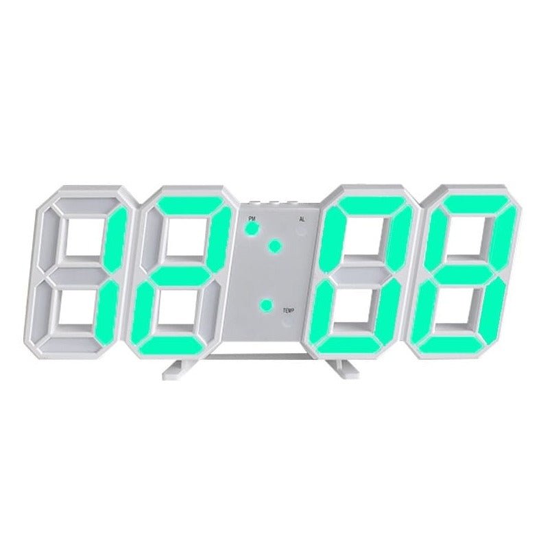 Skanto 3D LED Wanduhr | Moderne Digitaluhr | Dimmbares LED Licht | Stilvolle Wanddekoration