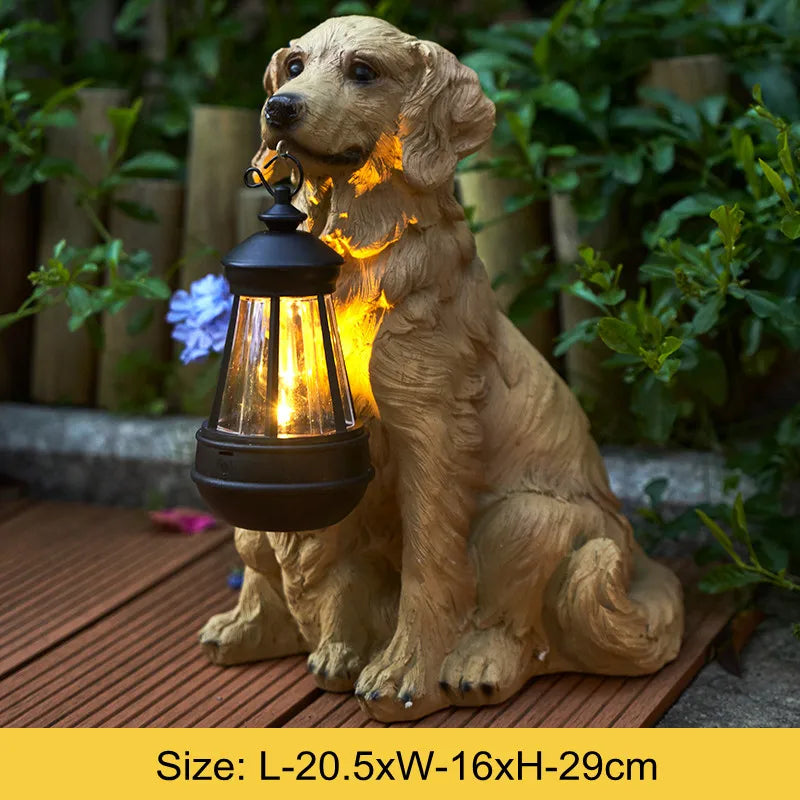 Skanto | Solarbetriebene Harz-Hundestatuenlampe