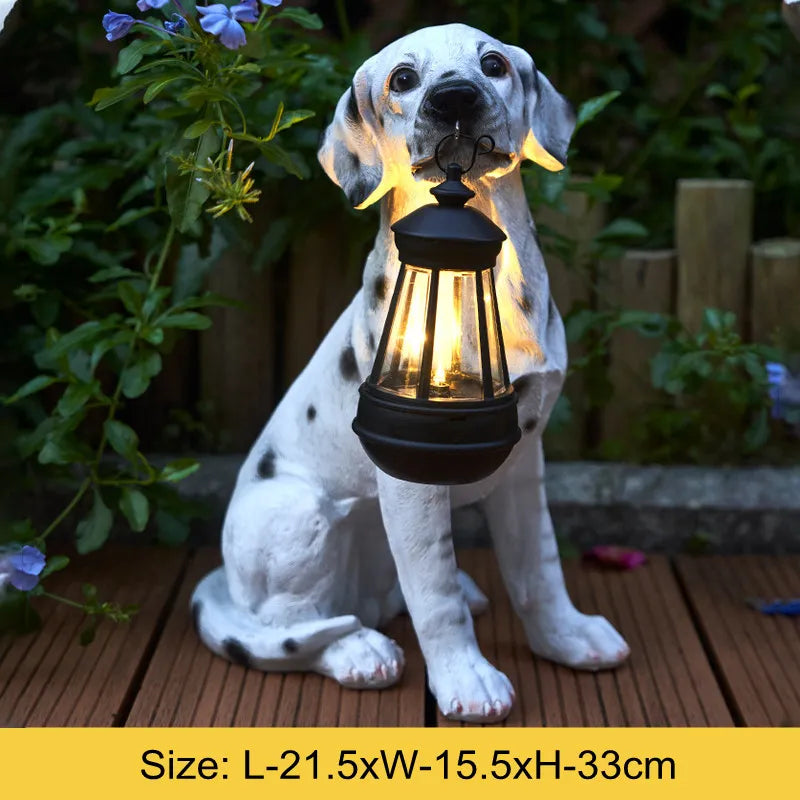 Skanto | Solarbetriebene Harz-Hundestatuenlampe