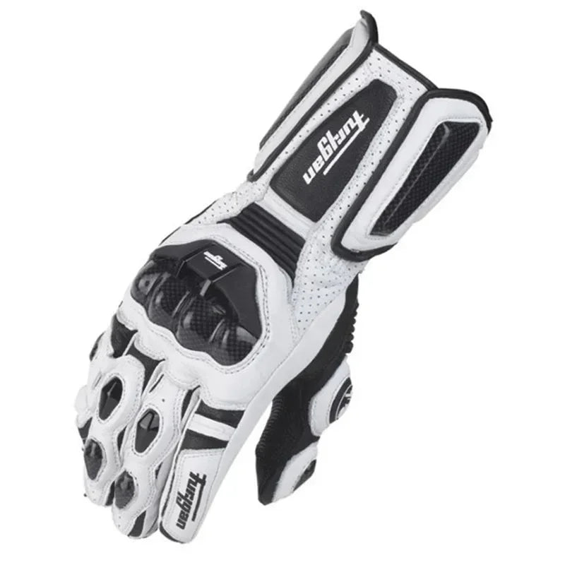 Skanto | RidePro Carbon Motorradhandschuhe | Wind- & Wasserdicht | Touchscreen-kompatibel | Protektoren aus echtem Leder | Für Sommer & Winter