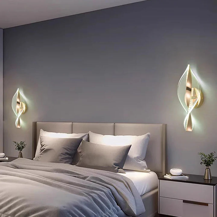 Skanto | NordGlow LED-Wandleuchte | Modernes Acryl- & Metalldesign | 3 Lichtfarben | Kreative Innenbeleuchtung für Wohn- & Schlafzimmer