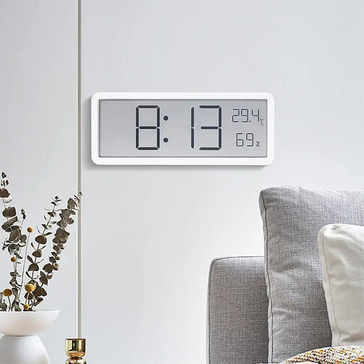 Skanto | TimeVibe Große LED-Digitalwanduhr mit Temperatur- und Feuchtigkeitsanzeige