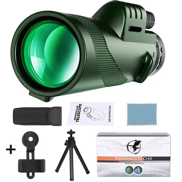 Skanto | 80x100 HD Zoom Monokular-Teleskop: Leistungsstarkes tragbares Fernglas für Jagd, Camping und Outdoor-Erkundung