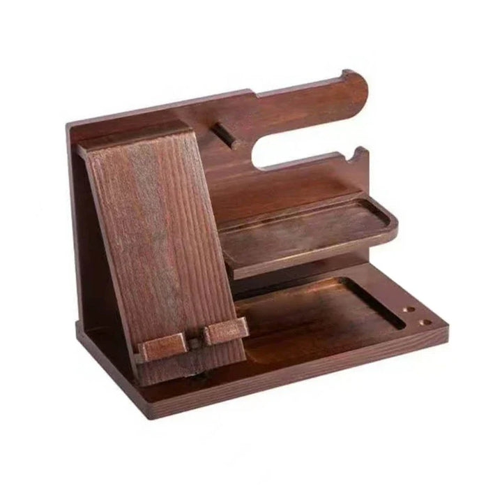 Skanto | Nachttisch-Handy-Dockingstation aus Holz – Multifunktionale Ablage für Geldbörse, Uhr & Aufbewahrung, ideal für Valentinstag
