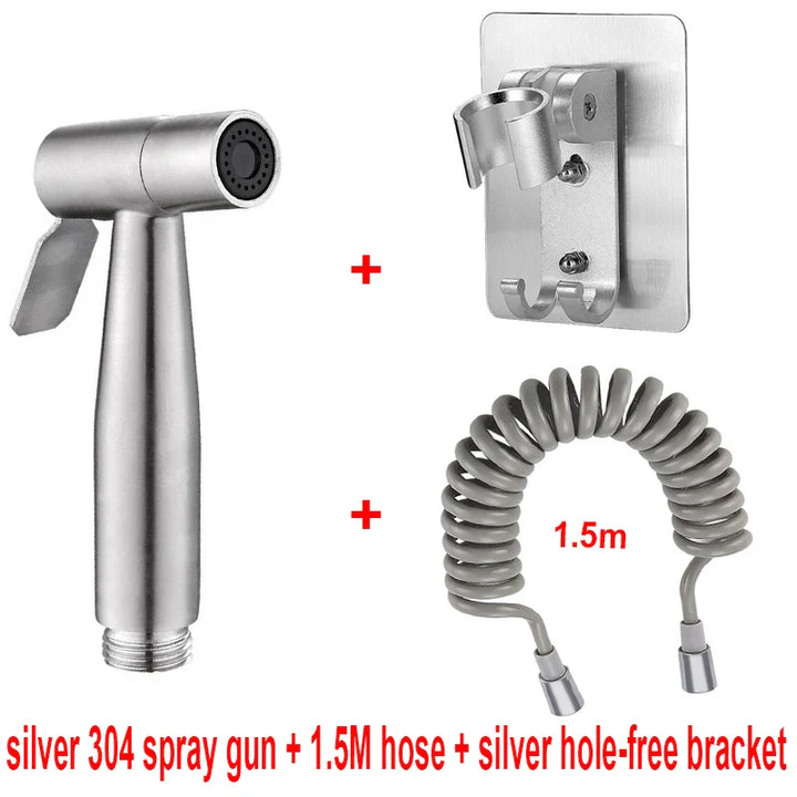 Skanto | Hand-Bidet-Sprühset aus 304 Edelstahl – selbstreinigender Duschkopf für Toiletten-Bidet-Armatur – Hygienische Sprühpistole