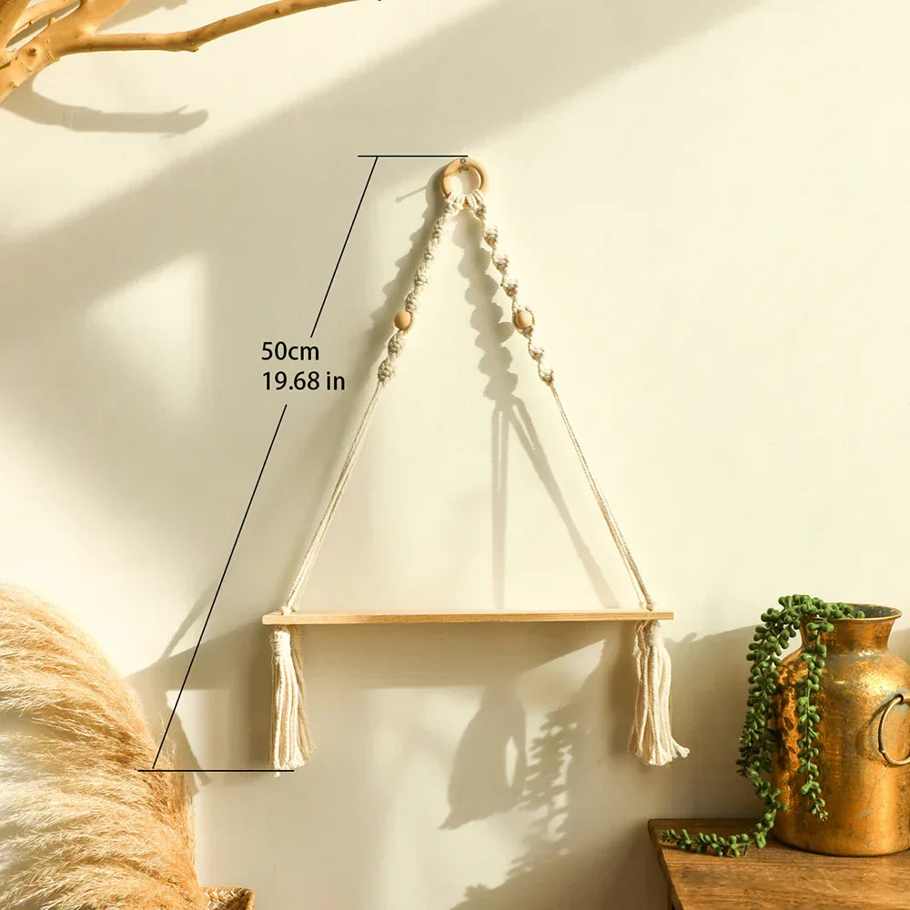 Skanto | Wandregal – Holz – Hängeregale – Boho-Wohndekor – Raumdekoration