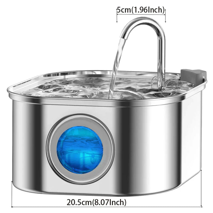 Skanto | Skanto Felindra Katzenbrunnen | Edelstahl | Fließendes Wasser für bessere Hydration | Leise & Hygienisch | 2,5 L Fassungsvermögen