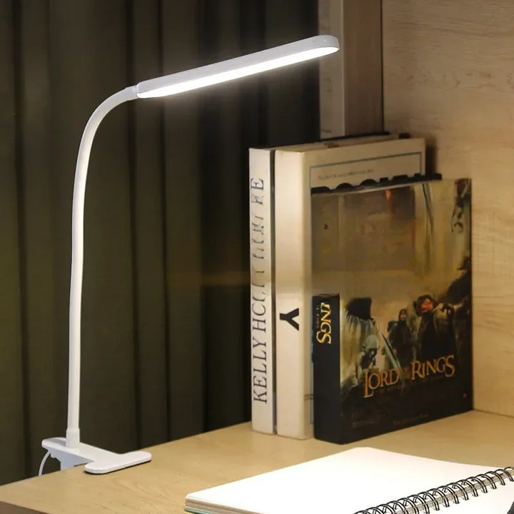 Skanto | LED Klemmleuchte LumaFlex | 3 Lichtfarben & 10 Helligkeitsstufen | USB-betrieben | Flexibler Hals | Augenfreundlich & Dimmbar