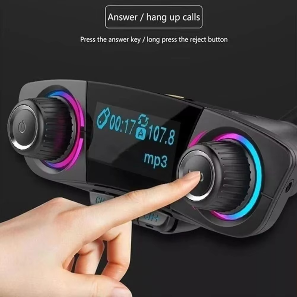 Skanto | Bluetooth 5.0 Auto-FM-Transmitter mit Dual-USB-Ladegerät und LED-Anzeige