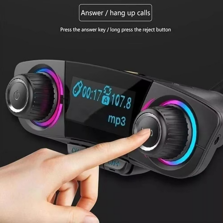 Skanto | Bluetooth 5.0 Auto-FM-Transmitter mit Dual-USB-Ladegerät und LED-Anzeige