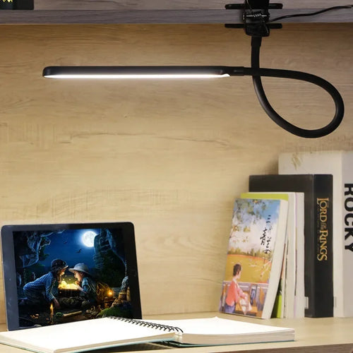 Skanto | LED Klemmleuchte LumaFlex | 3 Lichtfarben & 10 Helligkeitsstufen | USB-betrieben | Flexibler Hals | Augenfreundlich & Dimmbar