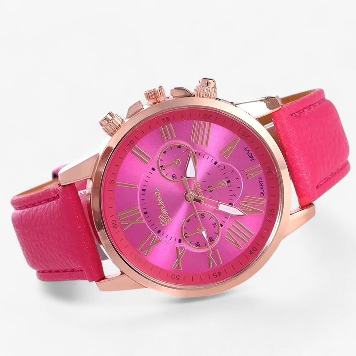 Skanto | Camille Damen-Armbanduhr mit wasserdichtem Lederarmband 42mm