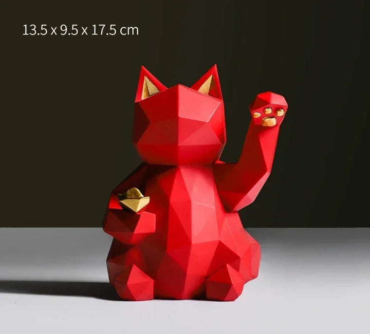 Skanto | Nordische Minimalismus Geometrie Glückskatzen-Statuen