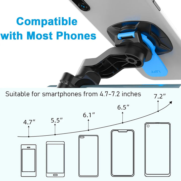 Skanto | RIDELOCK Pro Halterung | Stoßfeste Handyhalterung für Fahrrad & Motorrad | 360° drehbar | Für 4.7–7.2" Smartphones